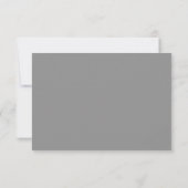 グレーとホワイトのフローラル レース ウェディング RSVP (裏面)