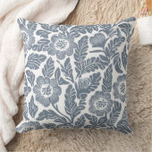 グレーとホワイトのフローラ装飾用クッション クッション (ブランケット)