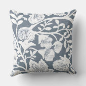 グレーとホワイトのフローラ装飾用クッション クッション (裏面)