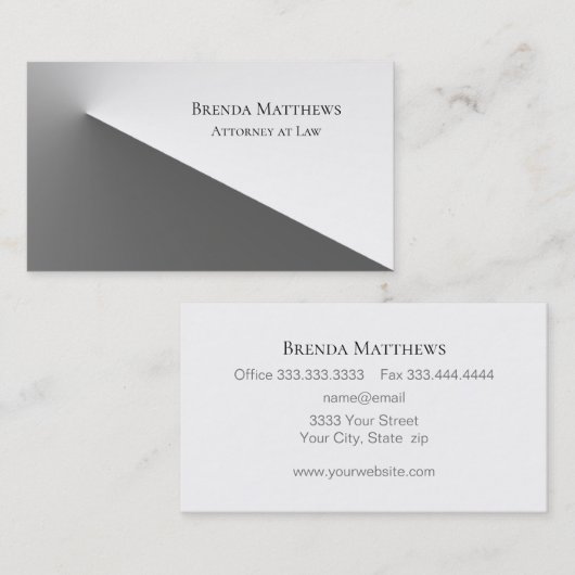 グレーとホワイトのプロフェッショナル 名刺 (正面/裏面)