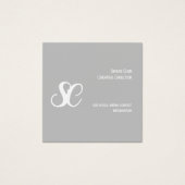 グレーとホワイトのミニマリストのビジネスプロファイルカード (正面)