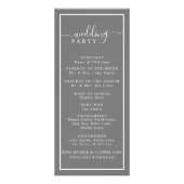グレーとホワイトのミニマル結婚式 プログラム (裏面)