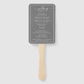 グレーとホワイトのミニマル結婚式 プログラム ハンドファン (裏面)