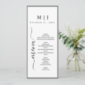 グレーとホワイトのミニマ結婚リスト メニュー (スタンド正面)