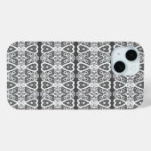 グレーとホワイトのレース模様 Case-Mate iPhoneケース (裏面 (横))