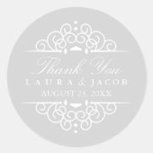 グレーとホワイトのヴィンテージス結婚クロールのシール ラウンドシール (正面)