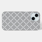 グレーとホワイトの幾何学チェック柄 Case-Mate iPhoneケース (裏面 (横))