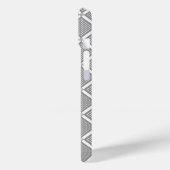 グレーとホワイトの幾何学チェック柄 Case-Mate iPhoneケース (裏面 / 左)
