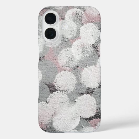 グレーとホワイトの抽象的な円のパターン Case-Mate iPhoneケース (裏面)
