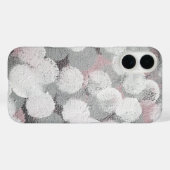 グレーとホワイトの抽象的な円のパターン Case-Mate iPhoneケース (裏面 (横))