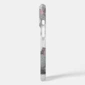 グレーとホワイトの抽象的な円のパターン Case-Mate iPhoneケース (裏面 / 左)