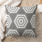 グレーとホワイトの抽象的な幾何学模様 クッション (ブランケット)