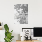 グレーとホワイトの抽象芸術パターンのウォールアートポスター ポスター (ホームオフィス)