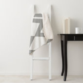 グレーとホワイトの抽象芸術モダンシボロンダイヤモンド シェルパブランケット (インサイチュ)