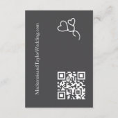 グレーとホワイトの結婚式のウィムシカルな落書き エンクロージャーカード (裏面)