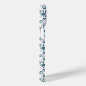グレーとホワイトの花柄 グレー Case-Mate iPhoneケース (裏面 / 右)