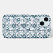 グレーとホワイトの花柄 グレー Case-Mate iPhoneケース (裏面 (横))