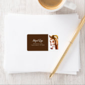 グレーとホワイトアドレスの馬のスケッチ ラベル (インサイチュ)