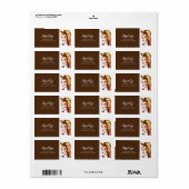 グレーとホワイトアドレスの馬のスケッチ ラベル (フルシート)