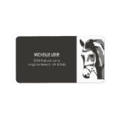 グレーとホワイトアドレスの馬のスケッチ ラベル (正面)