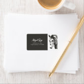 グレーとホワイトアドレスの馬のスケッチ ラベル (インサイチュ)