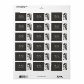 グレーとホワイトアドレスの馬のスケッチ ラベル (フルシート)