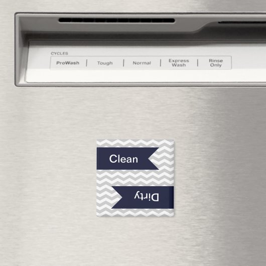 グレーとホワイトシェブロンのパターン食洗機磁石 マグネット (インサイチュ (食洗機))