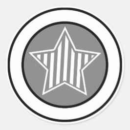 グレーとホワイトスターのステッカー ラウンドシール