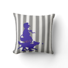 グレーとホワイトストライプの子供とドグブルーシルエット