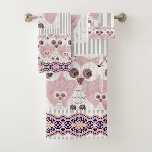 グレーとホワイトストライプバスルームのタオルがセット バスタオルセット (インサイチュ)