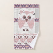 グレーとホワイトストライプバスルームのタオルがセット バスタオルセット (ハンドタオル)