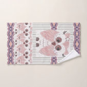 グレーとホワイトストライプバスルームのタオルがセット バスタオルセット (ハンドタオル)