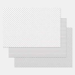 グレーとホワイトストライプ水玉模様 ラッピングペーパーシート