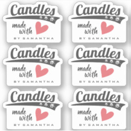 グレーとホワイトダイヤスタイリッシュモンド赤いハートキャンドル シール