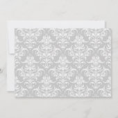 グレーとホワイトダマスクSipと参照招待状 招待状 (裏面)