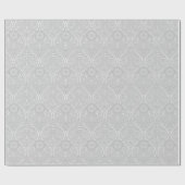 グレーとホワイトダマスコギフトラップ ラッピングペーパー (フラット)