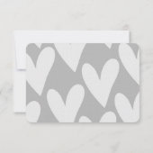 グレーとホワイトハートウェディングRSVP 出欠カード (裏面)