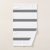 グレーとホワイトミニマルストライプズのホームオフィス バスタオルセット (ハンドタオル)