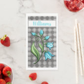 グレーとホワイトレースベルフラワーモノグラム (インサイチュ)