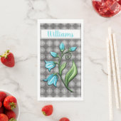 グレーとホワイトレースベルフラワーモノグラム (インサイチュ)