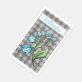 グレーとホワイトレースベルフラワーモノグラム (コーナー)