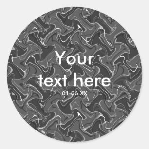 グレーとホワイト抽象芸術煙ボーイズパーティーシール ラウンドシール