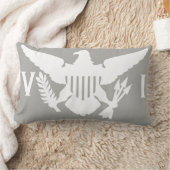 グレーとホワイト米ヴァージン諸島国旗 ランバークッション (ブランケット)