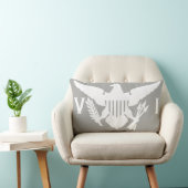 グレーとホワイト米ヴァージン諸島国旗 ランバークッション (椅子)