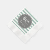 グレーとミント – ありがとう結婚に新郎新婦 縁ありカクテルナプキン (角)