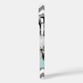 グレーとミントZigzagsの写真パーソナライズされた Case-Mate iPhoneケース (裏面 / 左)
