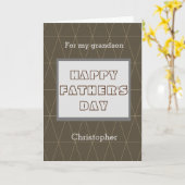 グレーとモダンブラウンの父の日の孫 カード (黄色い花)