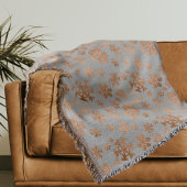 グレーとモダン銅のスノーフレークのパターンのクリスマス スローブランケット