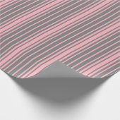 グレーとライトピンクのストライプ紙 ラッピングペーパー (角)