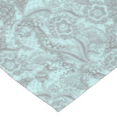 グレーとライトブルーの抽象芸術フローラモノグラムテーブル テーブルクロス (アングル)